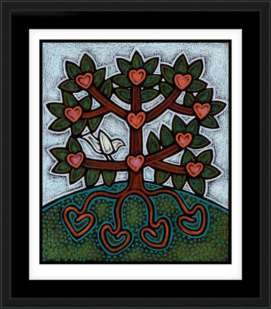 Wall Frame Black, Matted - Family Tree by Julie Lonneman - Trinity Stores