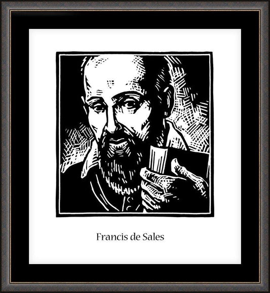Wall Frame Espresso, Matted - St. Francis de Sales by Julie Lonneman - Trinity Stores