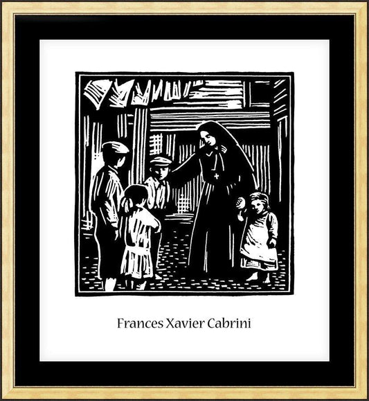 Wall Frame Gold, Matted - St. Frances Xavier Cabrini by Julie Lonneman - Trinity Stores