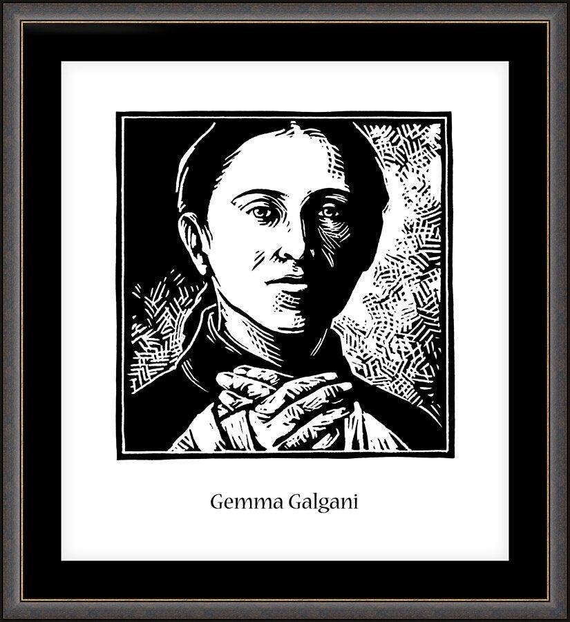 Wall Frame Espresso, Matted - St. Gemma Galgani by Julie Lonneman - Trinity Stores