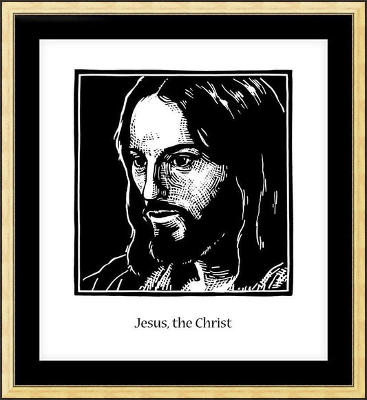 Wall Frame Gold, Matted - Jesus, the Christ by Julie Lonneman - Trinity Stores