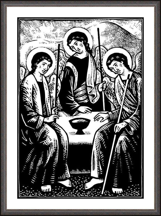 Wall Frame Espresso, Matted - Holy Visitors (After Rublev) by Julie Lonneman - Trinity Stores