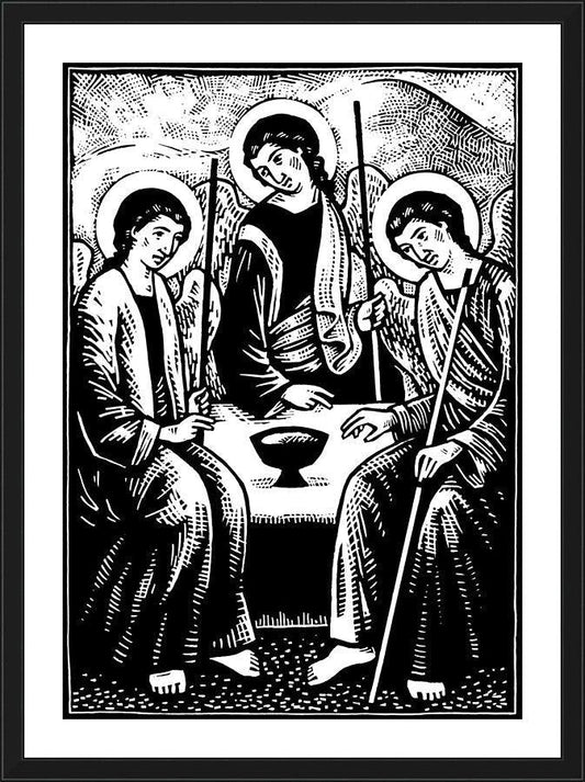 Wall Frame Black, Matted - Holy Visitors (After Rublev) by Julie Lonneman - Trinity Stores