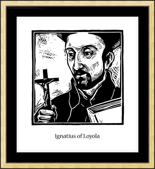 Wall Frame Gold, Matted - St. Ignatius Loyola by Julie Lonneman - Trinity Stores