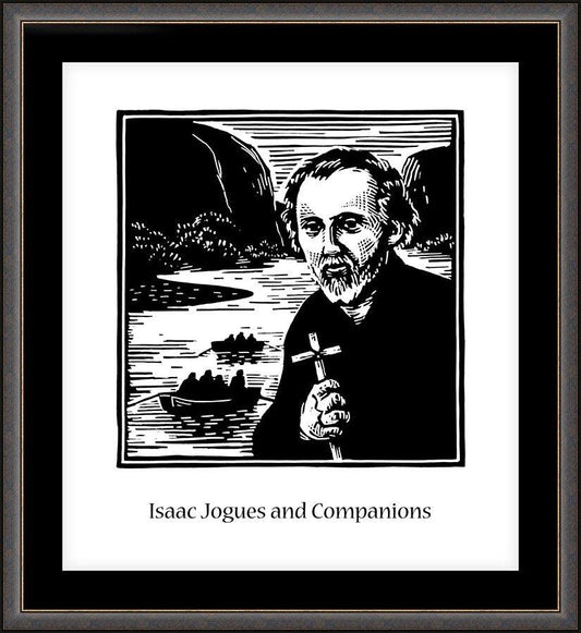 Wall Frame Espresso, Matted - St. Isaac Jogues and Companions by Julie Lonneman - Trinity Stores