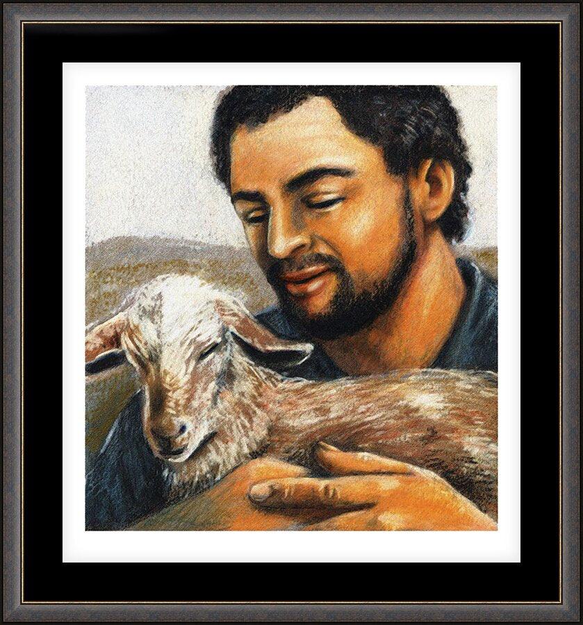 Wall Frame Espresso, Matted - St. Isidore the Farmer by Julie Lonneman - Trinity Stores