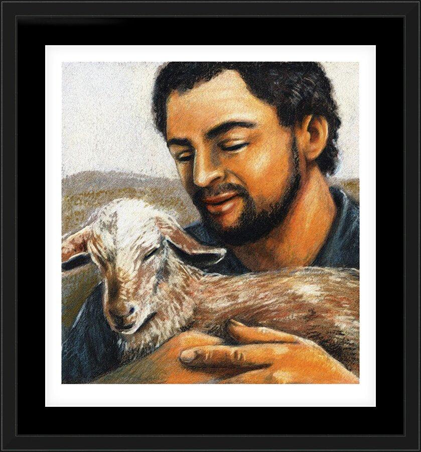 Wall Frame Black, Matted - St. Isidore the Farmer by Julie Lonneman - Trinity Stores