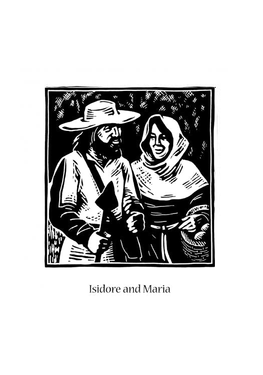 Sts. Isidore and Maria - Holy Card