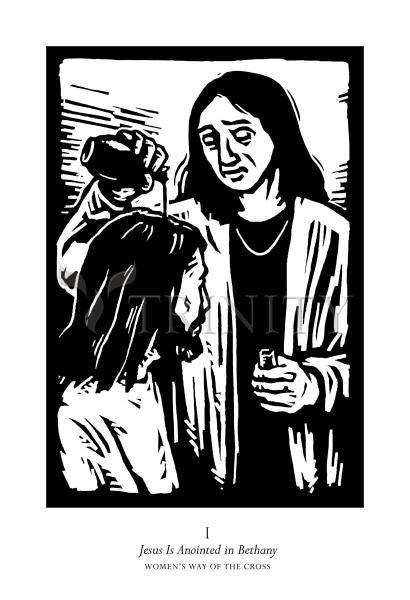 Metal Print - Women's Stations of the Cross 01 - Jesus is Anointed in Bethany by Julie Lonneman - Trinity Stores