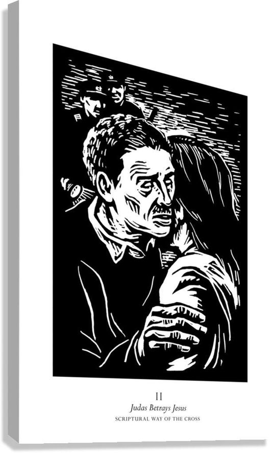 Canvas Print - Scriptural Stations of the Cross 02 - Judas Betrays Jesus by Julie Lonneman - Trinity Stores