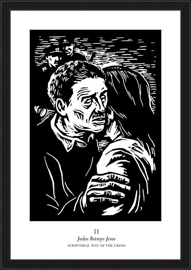 Wall Frame Black - Scriptural Stations of the Cross 02 - Judas Betrays Jesus by Julie Lonneman - Trinity Stores