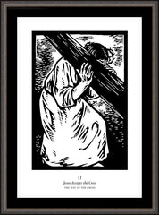 Wall Frame Espresso - Traditional Stations of the Cross 02 - Jesus Accepts the Cross by J. Lonneman