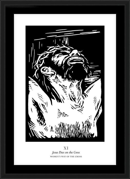 Wall Frame Black, Matted - Women's Stations of the Cross 11 - Jesus Dies on the Cross by Julie Lonneman - Trinity Stores