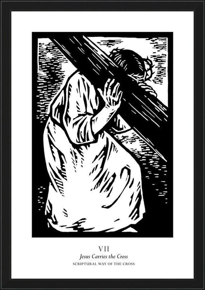 Wall Frame Black - Scriptural Stations of the Cross 07 - Jesus Carries the Cross by Julie Lonneman - Trinity Stores