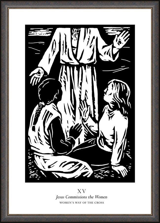Wall Frame Espresso - Women's Stations of the Cross 15 - Jesus Commissions the Women by Julie Lonneman - Trinity Stores