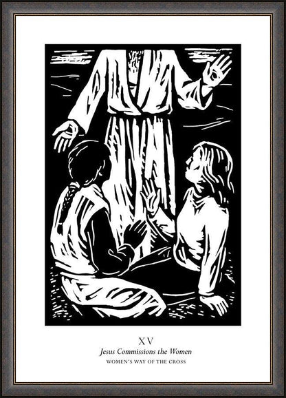 Wall Frame Espresso - Women's Stations of the Cross 15 - Jesus Commissions the Women by Julie Lonneman - Trinity Stores