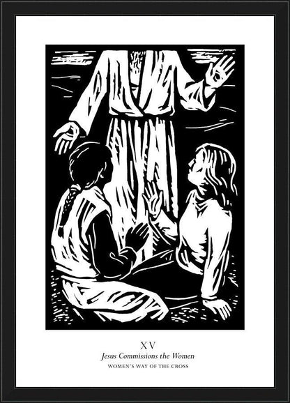 Wall Frame Black - Women's Stations of the Cross 15 - Jesus Commissions the Women by Julie Lonneman - Trinity Stores