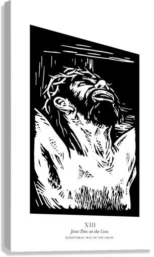 Canvas Print - Scriptural Stations of the Cross 13 - Jesus Dies on the Cross by Julie Lonneman - Trinity Stores