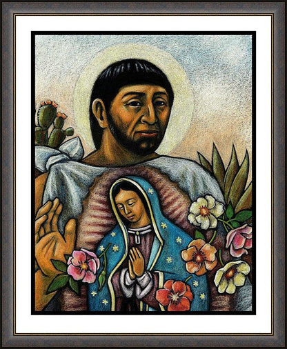 Wall Frame Espresso - St. Juan Diego and the Virgin's Image by Julie Lonneman - Trinity Stores
