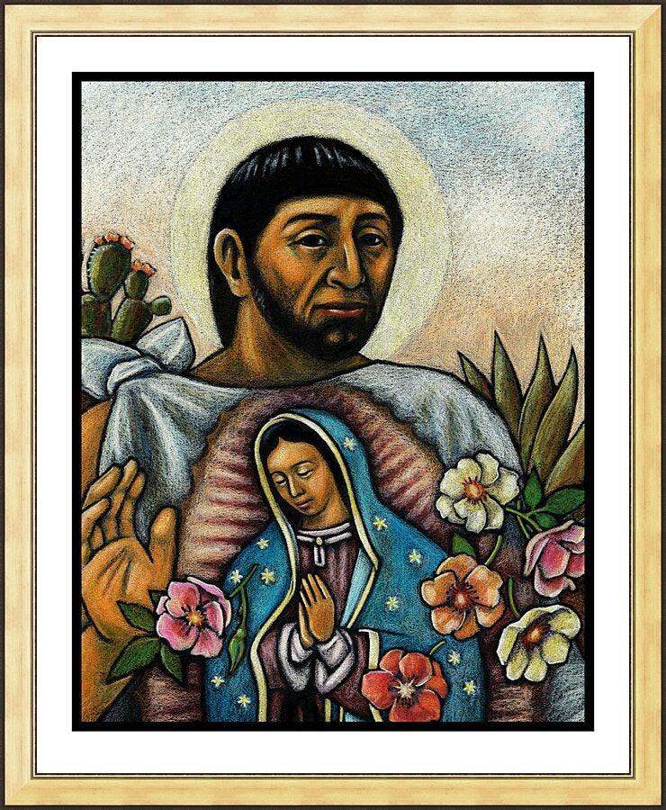 Wall Frame Gold - St. Juan Diego and the Virgin's Image by Julie Lonneman - Trinity Stores