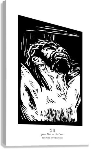 Canvas Print - Traditional Stations of the Cross 12 - Jesus Dies on the Cross by Julie Lonneman - Trinity Stores