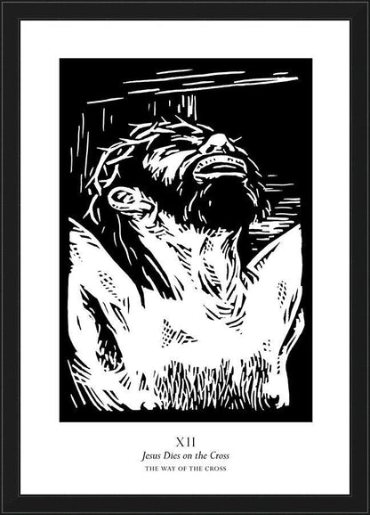 Wall Frame Black - Traditional Stations of the Cross 12 - Jesus Dies on the Cross by Julie Lonneman - Trinity Stores