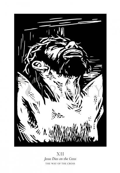 Canvas Print - Traditional Stations of the Cross 12 - Jesus Dies on the Cross by Julie Lonneman - Trinity Stores