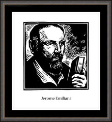 Wall Frame Espresso - St. Jerome Emiliani by J. Lonneman