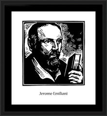 Wall Frame Black - St. Jerome Emiliani by J. Lonneman