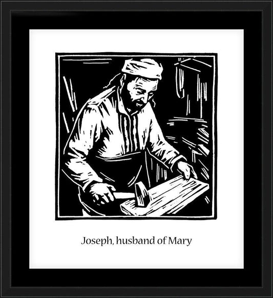 Wall Frame Black, Matted - St. Joseph, husband of Mary by Julie Lonneman - Trinity Stores