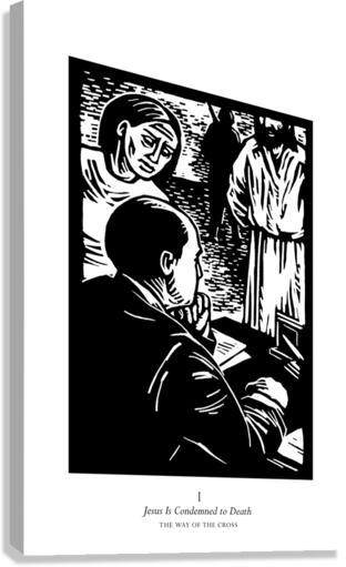 Canvas Print - Traditional Stations of the Cross 01 - Jesus is Condemned to Death by Julie Lonneman - Trinity Stores