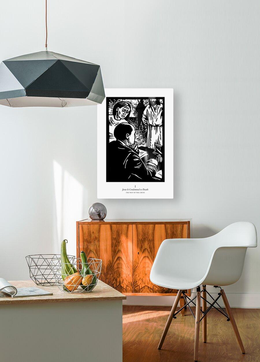 Acrylic Print - Traditional Stations of the Cross 01 - Jesus is Condemned to Death by Julie Lonneman - Trinity Stores