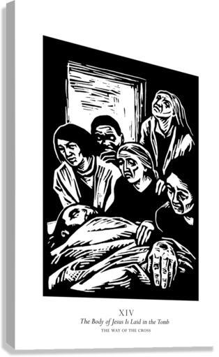 Canvas Print - Traditional Stations of the Cross 14 - The Body of Jesus is Laid in the Tomb by Julie Lonneman - Trinity Stores
