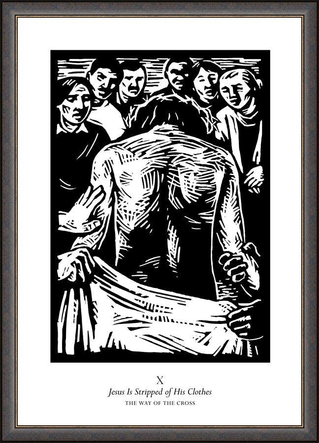 Wall Frame Espresso - Traditional Stations of the Cross 10 - Jesus is Stripped of His Clothes by Julie Lonneman - Trinity Stores