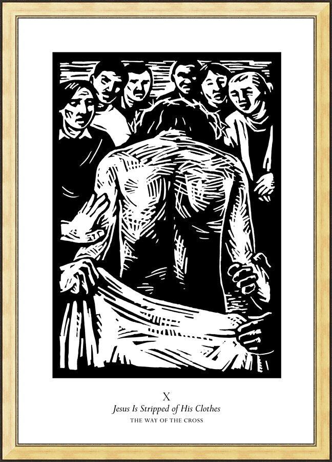 Wall Frame Gold - Traditional Stations of the Cross 10 - Jesus is Stripped of His Clothes by Julie Lonneman - Trinity Stores