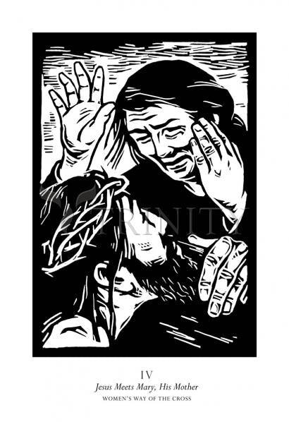 Metal Print - Women's Stations of the Cross 04 - Jesus Meets Mary, His Mother by Julie Lonneman - Trinity Stores