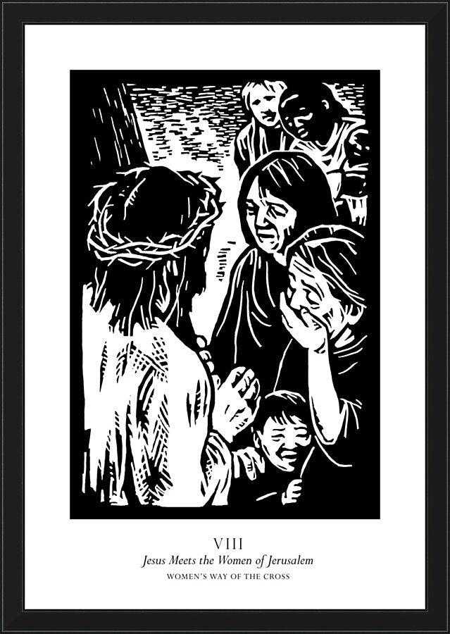 Wall Frame Black - Women's Stations of the Cross 08 - Jesus Meets the Women of Jerusalem by Julie Lonneman - Trinity Stores