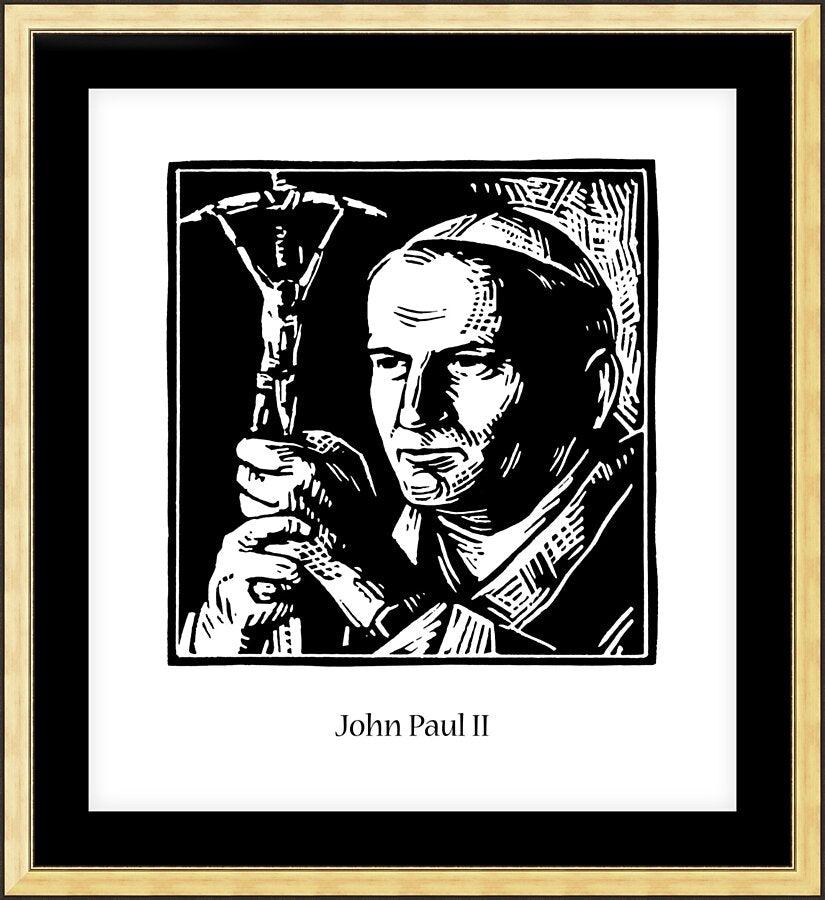 Wall Frame Gold, Matted - St. John Paul II by Julie Lonneman - Trinity Stores