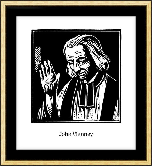 Wall Frame Gold, Matted - St. John Vianney by Julie Lonneman - Trinity Stores