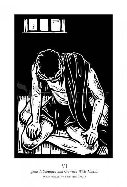 Canvas Print - Scriptural Stations of the Cross 06 - Jesus is Scourged and Crowned With Thorns by Julie Lonneman - Trinity Stores