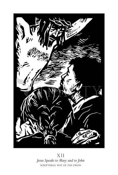 Wall Frame Black, Matted - Scriptural Stations of the Cross 12 - Jesus Speaks to Mary and to John by Julie Lonneman - Trinity Stores