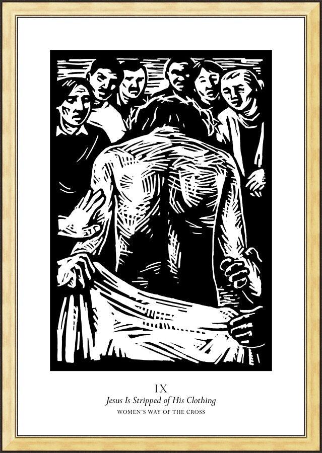 Wall Frame Gold - Women's Stations of the Cross 09 - Jesus is Stripped of His Clothing by Julie Lonneman - Trinity Stores