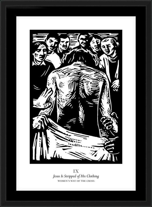 Wall Frame Black, Matted - Women's Stations of the Cross 09 - Jesus is Stripped of His Clothing by Julie Lonneman - Trinity Stores