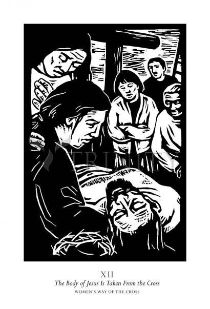 Metal Print - Women's Stations of the Cross 12 - The Body of Jesus is Taken From the Cross by Julie Lonneman - Trinity Stores