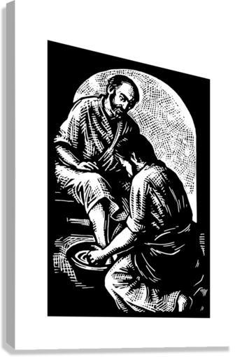 Canvas Print - Jesus Washing Peter's Feet by Julie Lonneman - Trinity Stores