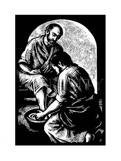 Wall Frame Espresso, Matted - Jesus Washing Peter's Feet by Julie Lonneman - Trinity Stores