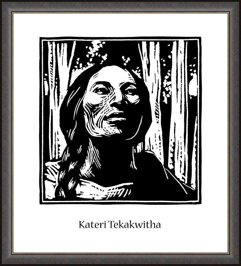 Wall Frame Espresso - St. Kateri Tekakwitha by Julie Lonneman - Trinity Stores