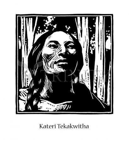 Wall Frame Gold, Matted - St. Kateri Tekakwitha by Julie Lonneman - Trinity Stores