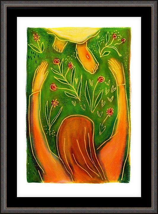 Wall Frame Espresso, Matted - St. Magdalene at Easter by Julie Lonneman - Trinity Stores