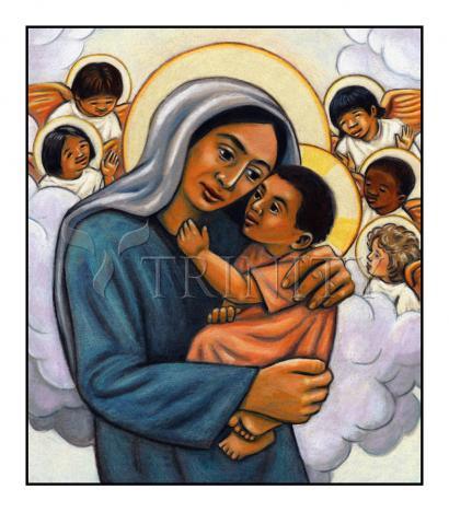 Acrylic Print - Madonna and Child with Cherubs by Julie Lonneman - Trinity Stores